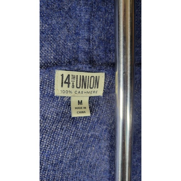 14th‎ & Union 100% Cashmere Open Front Cardigan – Blue (Size M) - Picture 2 of 6